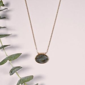 Maylie Maia 14k gold gemstone necklace NIB